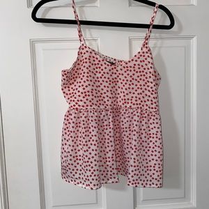 White with red flowers NEVER WORN